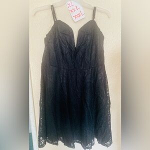 Black Lace V-Neck Women's Dress